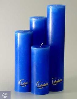 Lotuskerze - Einfarbig 18 cm blau