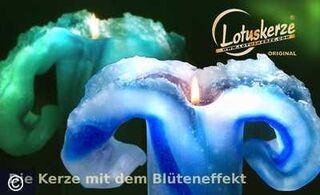 Lotuskerze - Aquarell 28 cm erdfarben