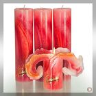 Lotuskerze - Aquarell 28 cm rot