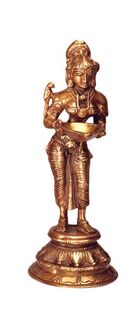 Statuen Lakshmi - Stehend, Messing, 24 cm