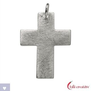 Anhnger - Passions-Kreuz breit silber 24 x 18 mm 