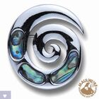Paua-Muschel - Brosche Spirale