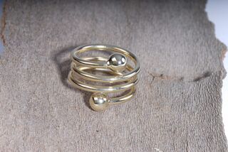 Magnetschmuck - Kupfer Ring Spiral vergoldet