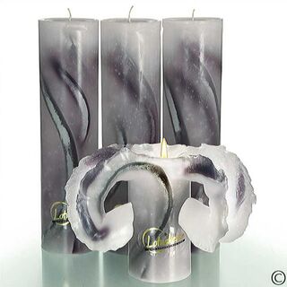 Lotuskerze - Aquarell 28 cm anthrazit