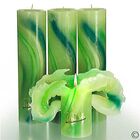 Lotuskerze - Aquarell 28 cm grün 