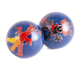 Meditation Qi-Gong-Kugeln - Drache und Phönix blau