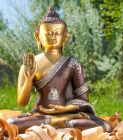 Berk Statuen Amogasiddhi Buddha sitzend, 3 farbig