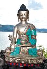 Statuen Buddha - Ratnasambhava, 30 cm, Messing versilbert