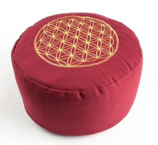 Berk Blume des Lebens Meditationskissen rot mit Buchweizen gefüllt 30 x 15 cm