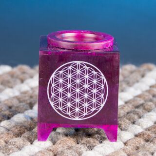 Berk Aromalampe - Blume des Lebens Speckstein violett, 7,5 x 7,5 x 10 cm