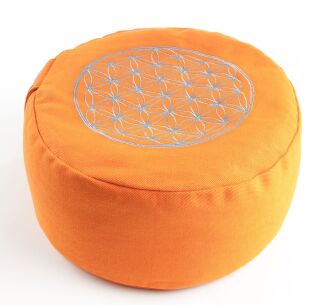 Berk Blume des Lebens Meditationskissen orange mit Buchweizen gefüllt 30 x 15 cm