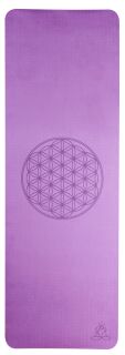 Berk Yogamatte TPE ecofriendly - dunkellila/zartlila 6mm zweischichtig mit Blume des Lebens