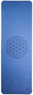 Berk Yogamatte TPE ecofriendly - dunkelblau/hellblau 6mm zweischichtig mit Blume des Lebens