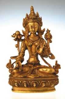 Berk Figur  Weiße Tara, Messing, 20 cm hoch