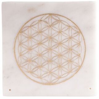 Berk Marmorhalter mit goldener Blume des Lebens