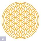 Meditation Blume des Lebens - Aufkleber Goldblume 200 mm