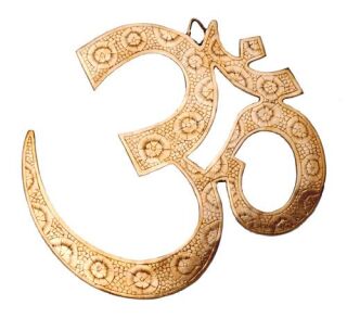 Berk Om-Wandsymbol, Messing, 27 cm