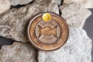 Berk Stäbchen- und Kegelhalter Sonne/Mond aus Holz, Ø 10 cm