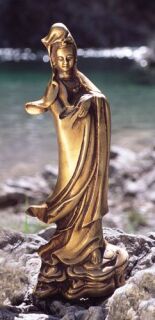 Berk Figur  Kuan Yin, Messing, 22 cm hoch