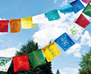 Meditation Tibetische Gebetsfahnen - Baumwolle Om Mani Padme Hum 