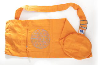 Meditation Yoga - Tasche mit Blume des Lebens Stickerei orange