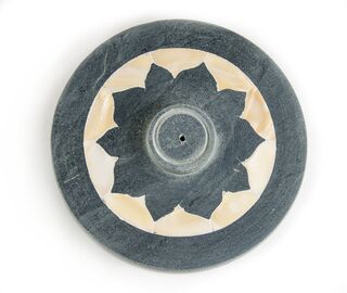 Rucherzubehr Halter - Speckstein Lotus mit Perlmutteinlage