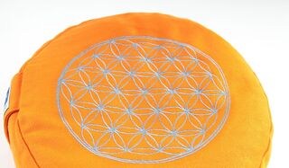Meditation Kissen - Blume des Lebens orange Buchweizen
