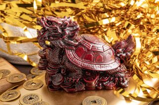 Berk Feng Shui Drachenschildkröte, rot Kunstharz
