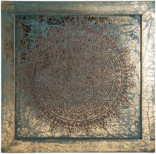 Berk Energiebild Mandala aus MDF mit Grün-Goldverzierung
