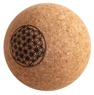 Berk Faszienball aus Kork, mittel mit Blume des Lebens, 8cm