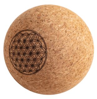Berk Faszienball aus Kork, groß mit Blume des Lebens, 10cm