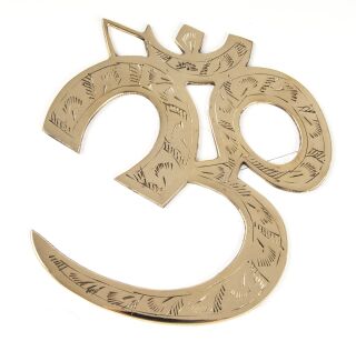 Berk Om-Wandsymbol, Messing, 17 cm