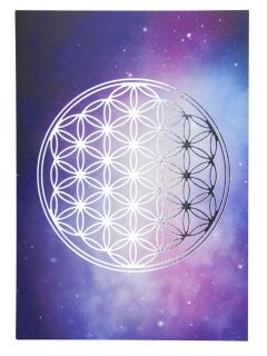 Berk Meditations-Zubehör Blume des Lebens Postkarte Universum Silber DINA6