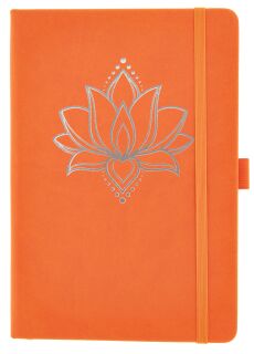 Loveria  Yoga Schreibbuch orange A5, Lotus