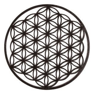 Berk Meditations-Zubehör Blume des Lebens MDF schwarz 15 cm