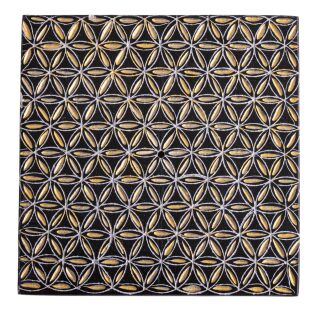 Berk Blume des Lebens, quadratisch Räucherstäbchenhalter, schwarz-gold