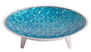 Berk Schale dreibeinig Lebensblume Aluminium, türkis