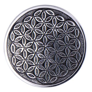 Berk Stäbchenhalter Blume des Lebens Weißmetall, rund