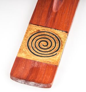 Rucherzubehr Halter - Holz Spirale rot