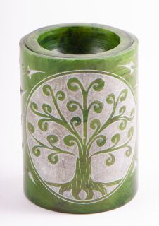 Berk Aromalampe Zylinder Yggdrasil,  grün, Speckstein