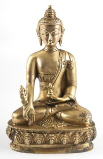 Berk Statuen Medizin-Buddha, Messing, ca. 20 cm