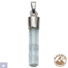 Anhnger - Aquamarin Kristall 4 cm mit Silberkappe